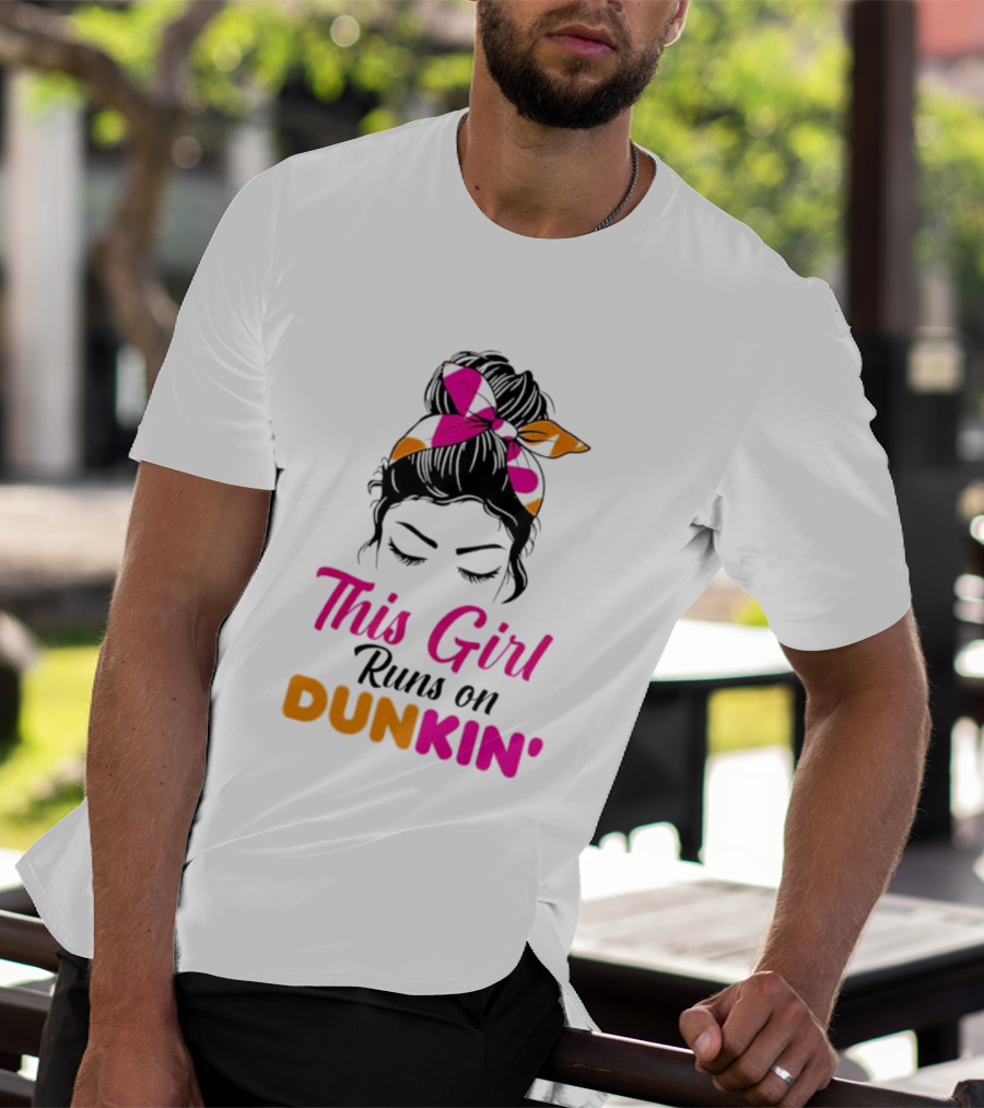 This Girl Runs On Dunkin' Coffee Headband T-Shirt