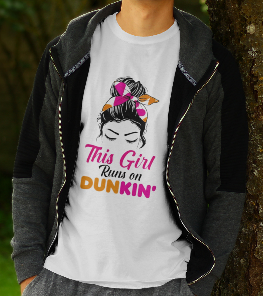 This Girl Runs On Dunkin' Coffee Headband T-Shirt