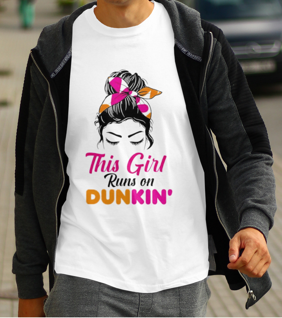 This Girl Runs On Dunkin' Coffee Headband T-Shirt