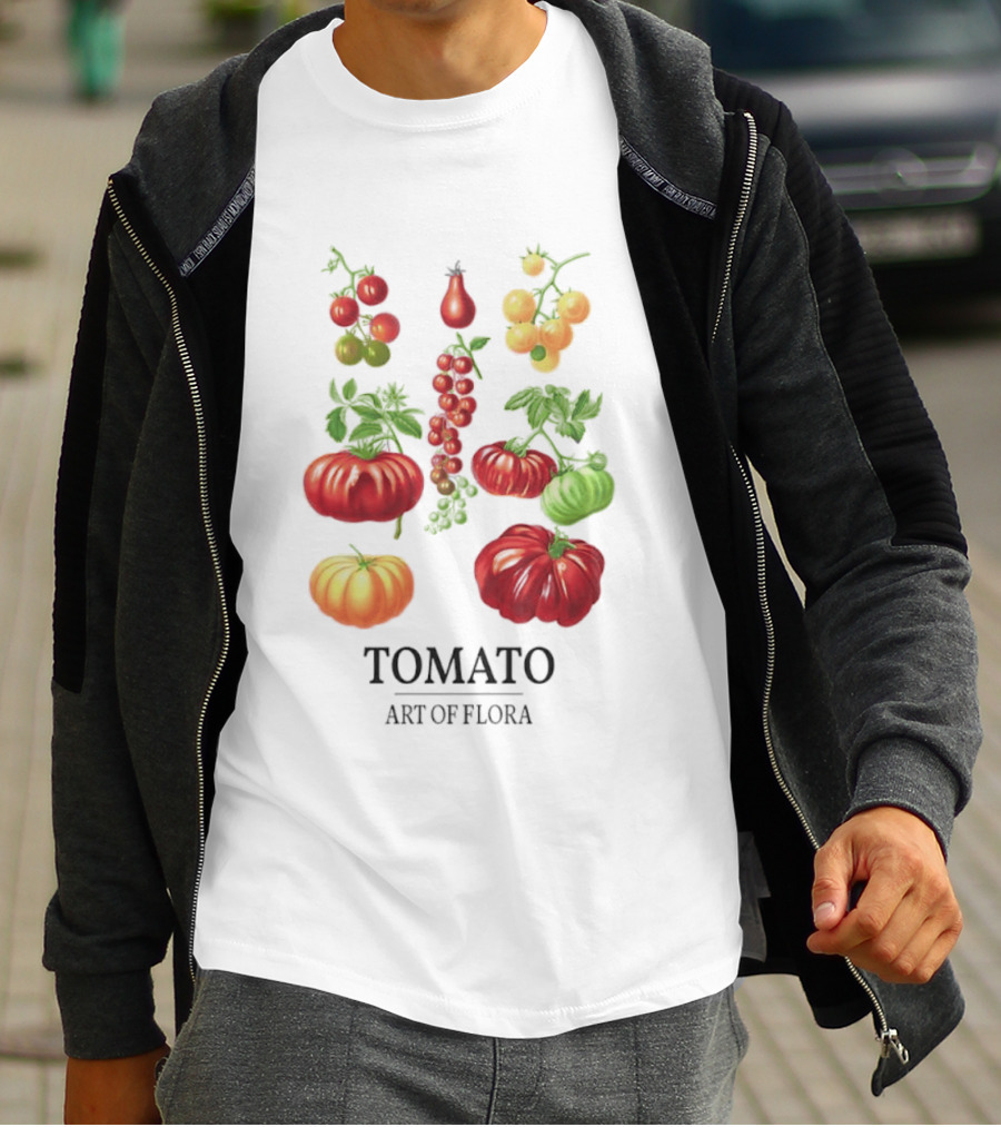 Tomato Art Of Flora Vegetables And Leaves Botanical Collection T-Shirt