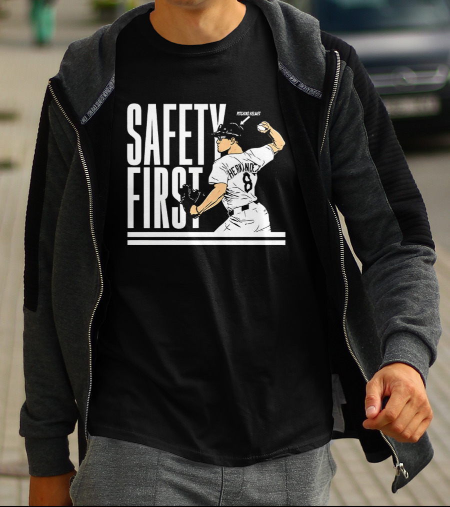 Kike Hernandez Safety First Number 8 Dodgers Baseball T-Shirt