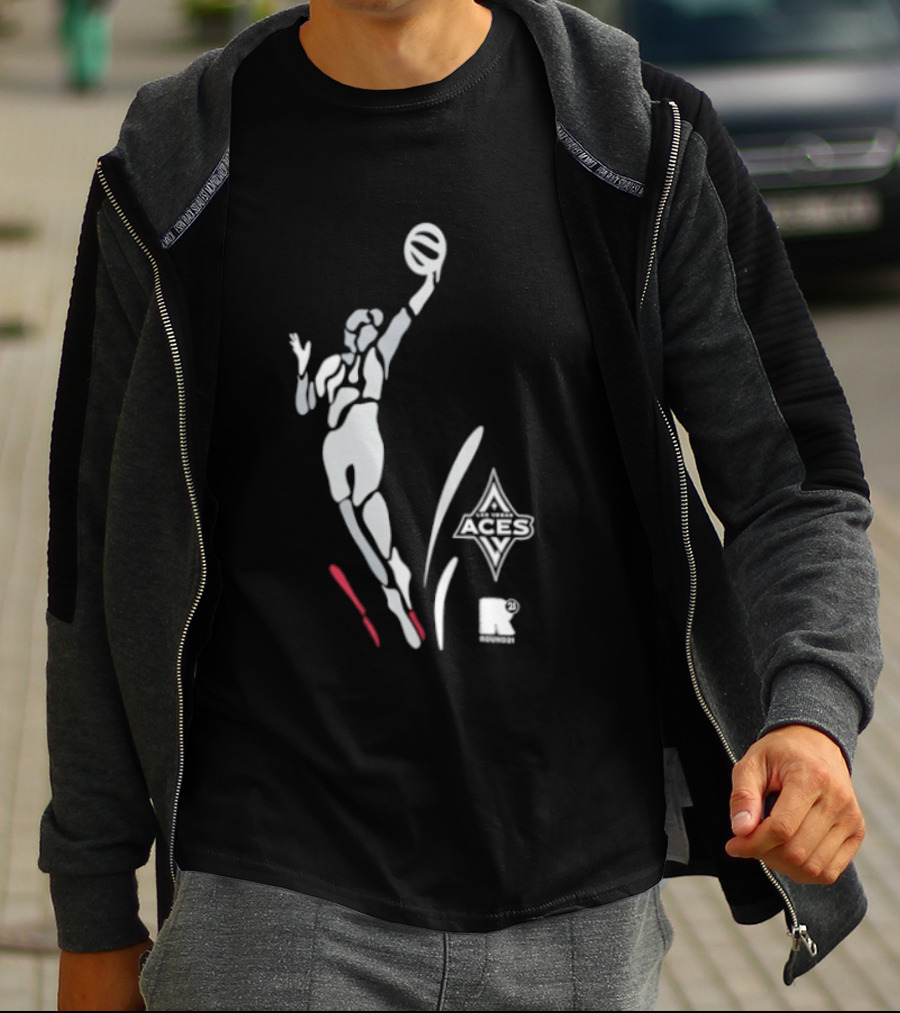 WNBA Las Vegas Aces Round21 Victory Dunk T-Shirt
