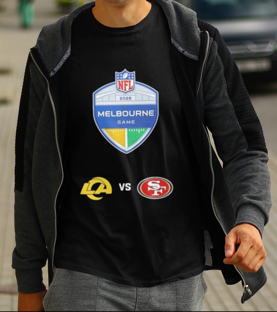 NFL 2026 Melbourne Game Los Angeles Rams Vs San Francisco 49ers Matchup T-Shirt