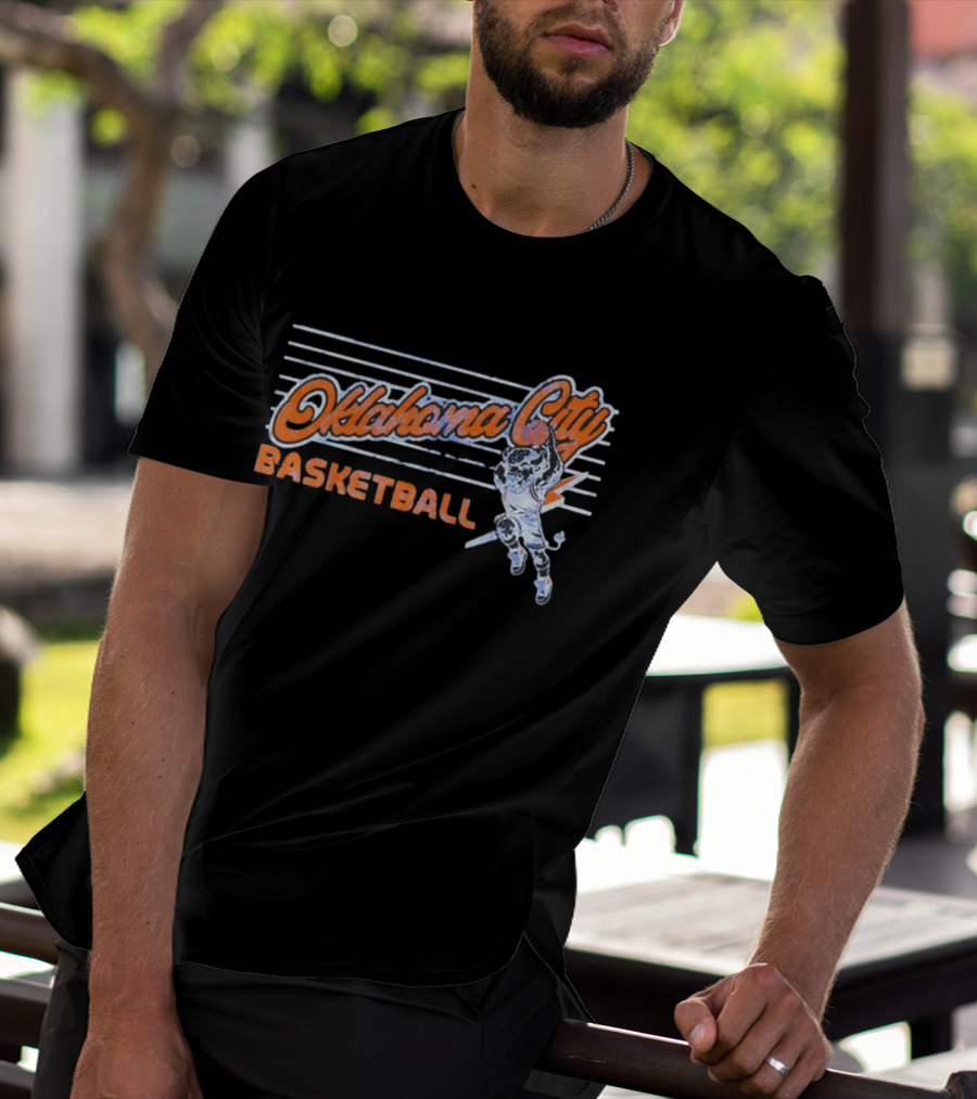 Oklahoma City Basketball Cartoon Slam Dunk T-Shirt