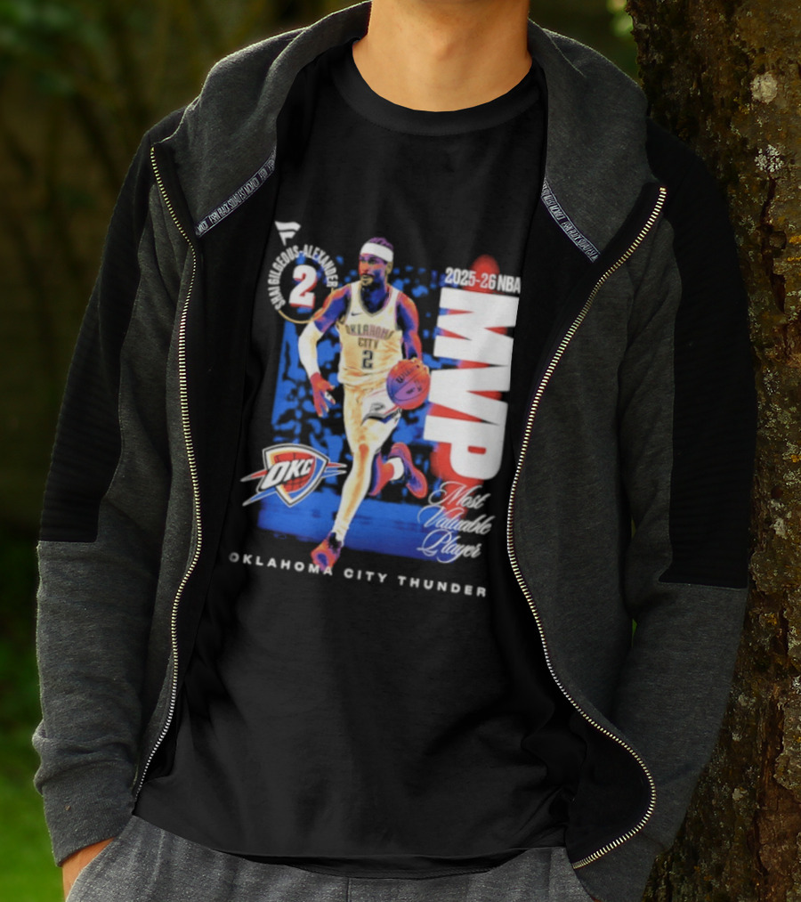 Oklahoma City Thunder Shai Gilgeous Alexander 2025 26 NBA MVP 2 Basketball Legend T-Shirt