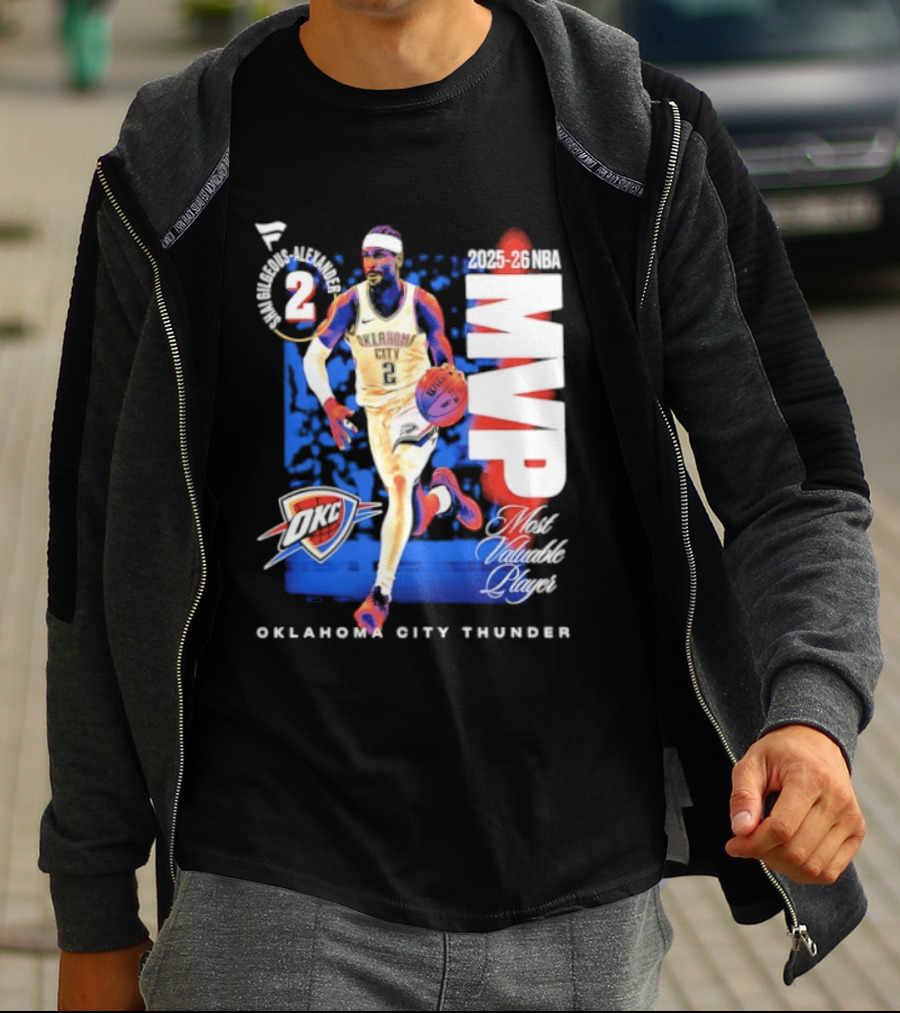Oklahoma City Thunder Shai Gilgeous Alexander 2025 26 NBA MVP 2 Basketball Legend T-Shirt