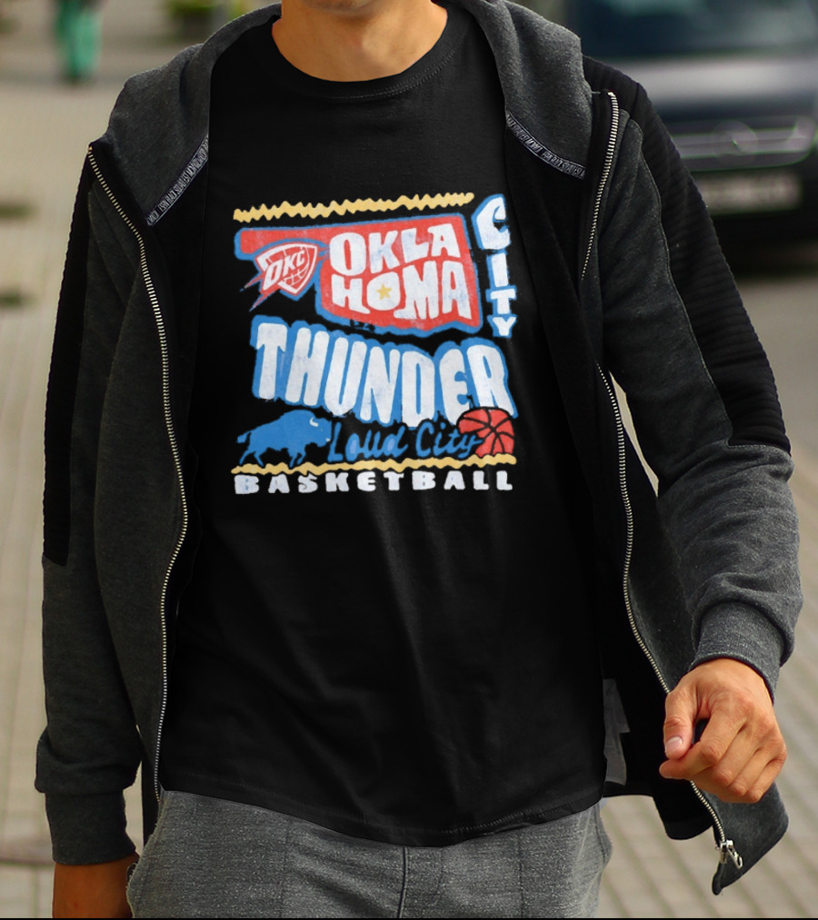 Oklahoma City Thunder Loud City Basketball OKC Team Spirit T-Shirt