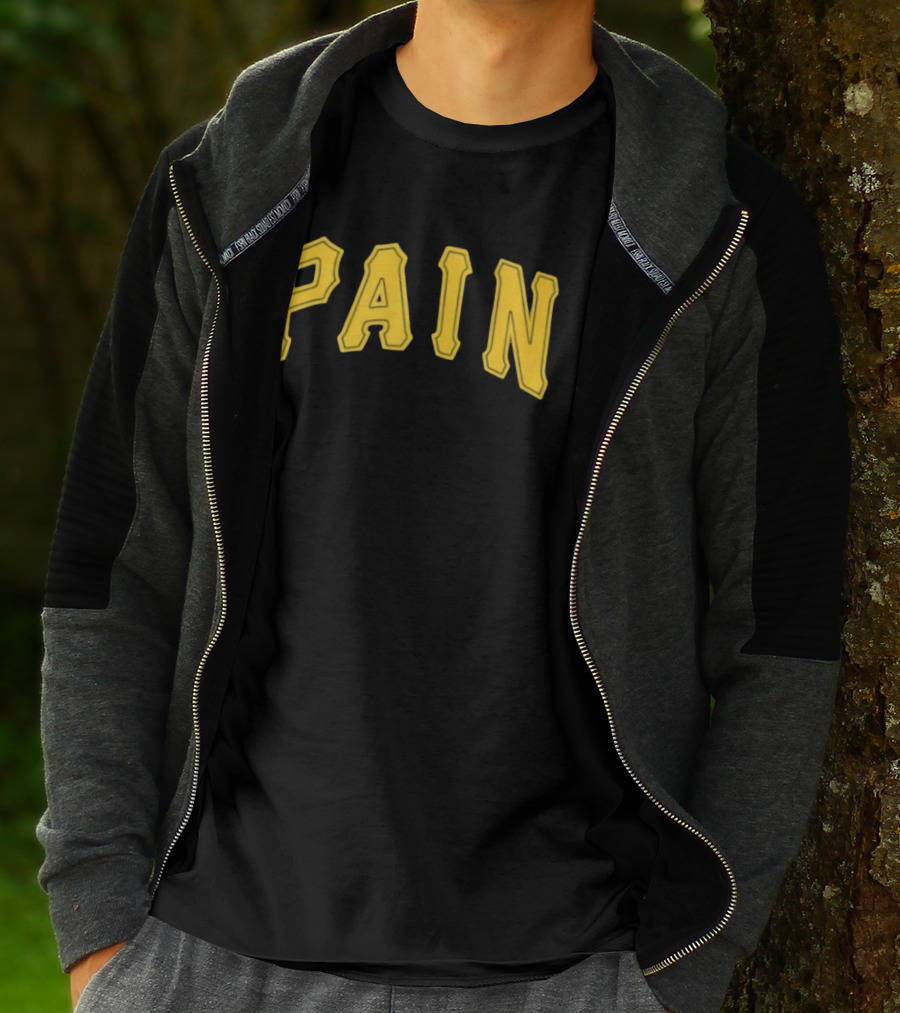Pittsburgh Pirates Pain Text Yellow Block T-Shirt