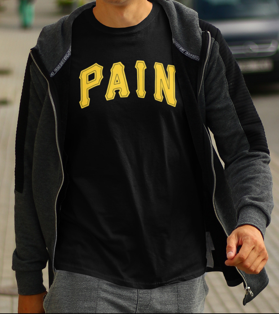 Pittsburgh Pirates Pain Text Yellow Block T-Shirt