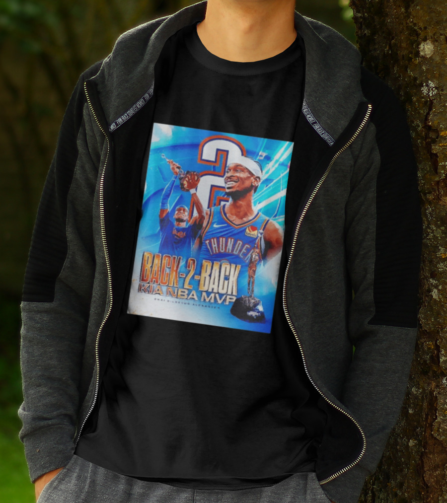 Shai Gilgeous Alexander OKC Thunder Back 2 Back Kia NBA MVP T-Shirt