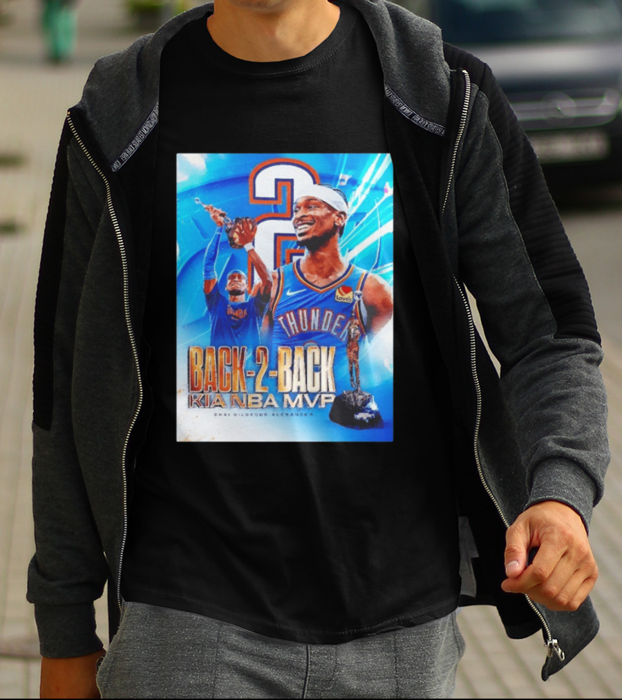 Shai Gilgeous Alexander OKC Thunder Back 2 Back Kia NBA MVP T-Shirt