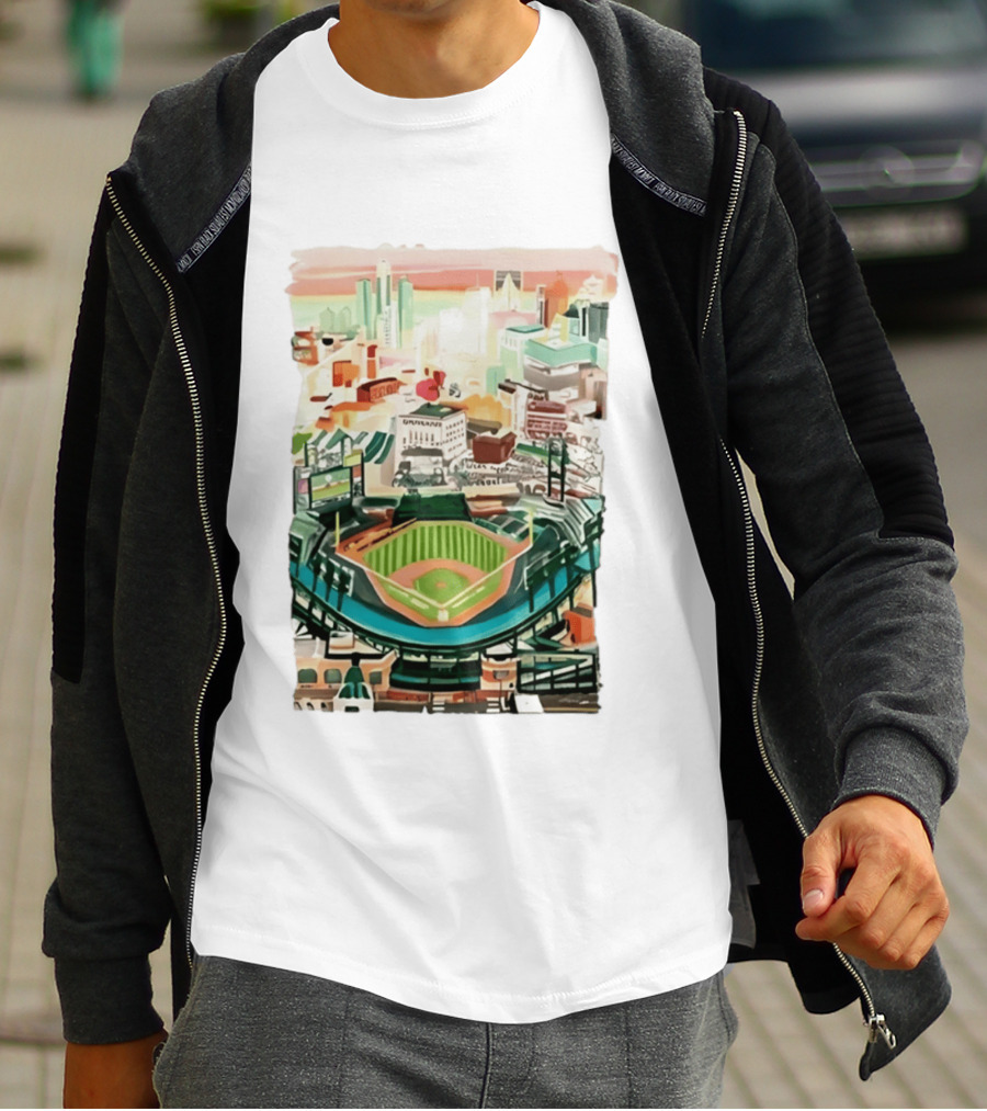 2026 Tigers Up Next Stadium Skyline Baseball Field T-Shirt