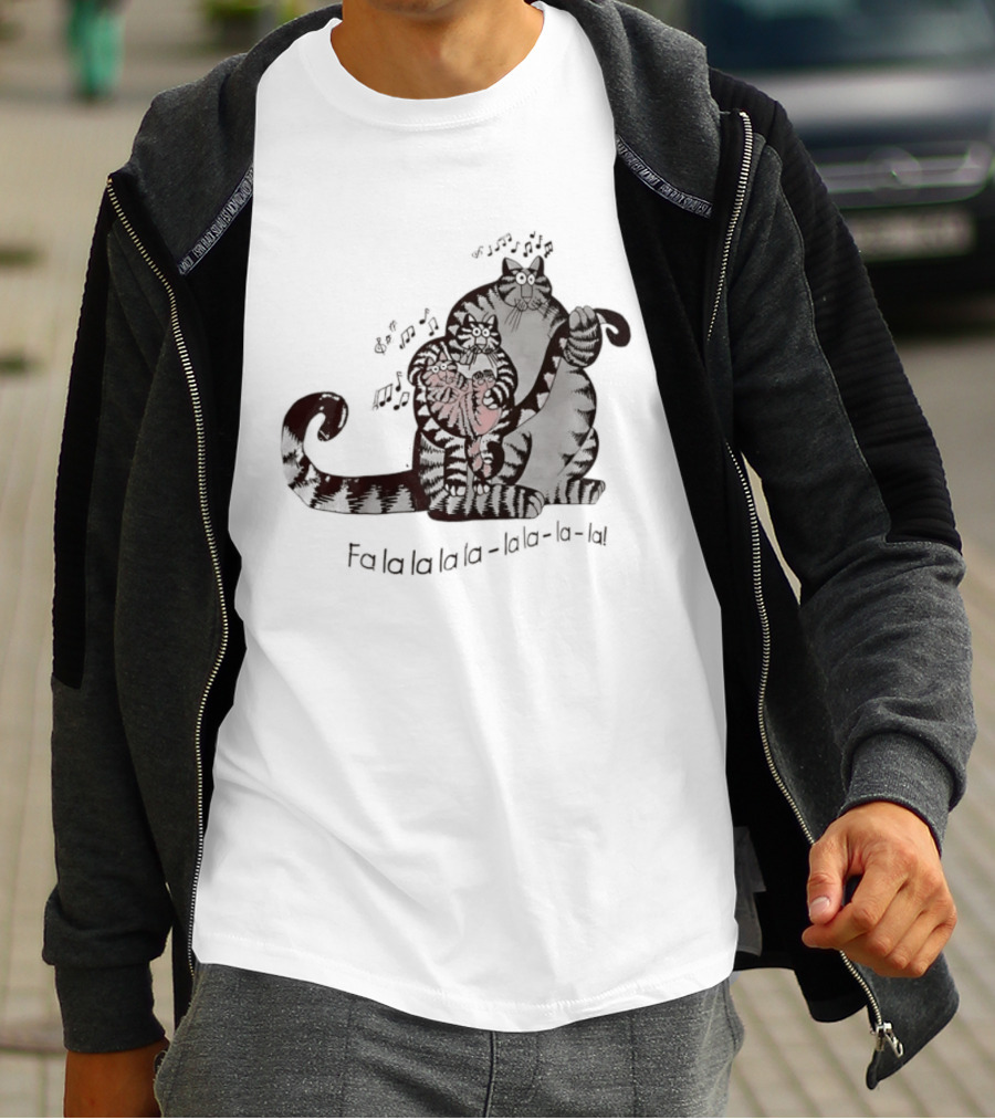 B. Kliban Cat Fa La La La La La La Singing Holiday Cat T-Shirt