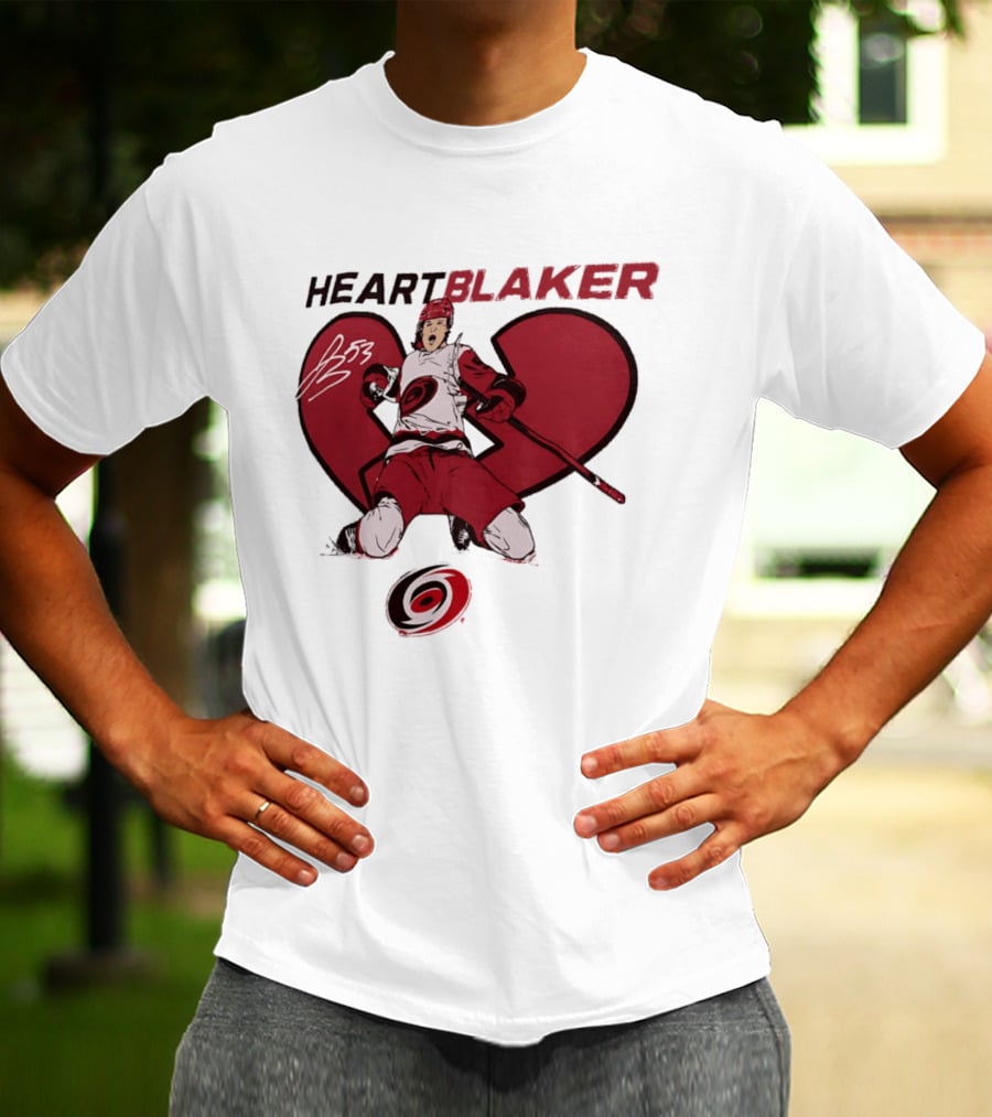 Brent Burns Heartblaker Carolina Hurricanes Broken Heart T-Shirt