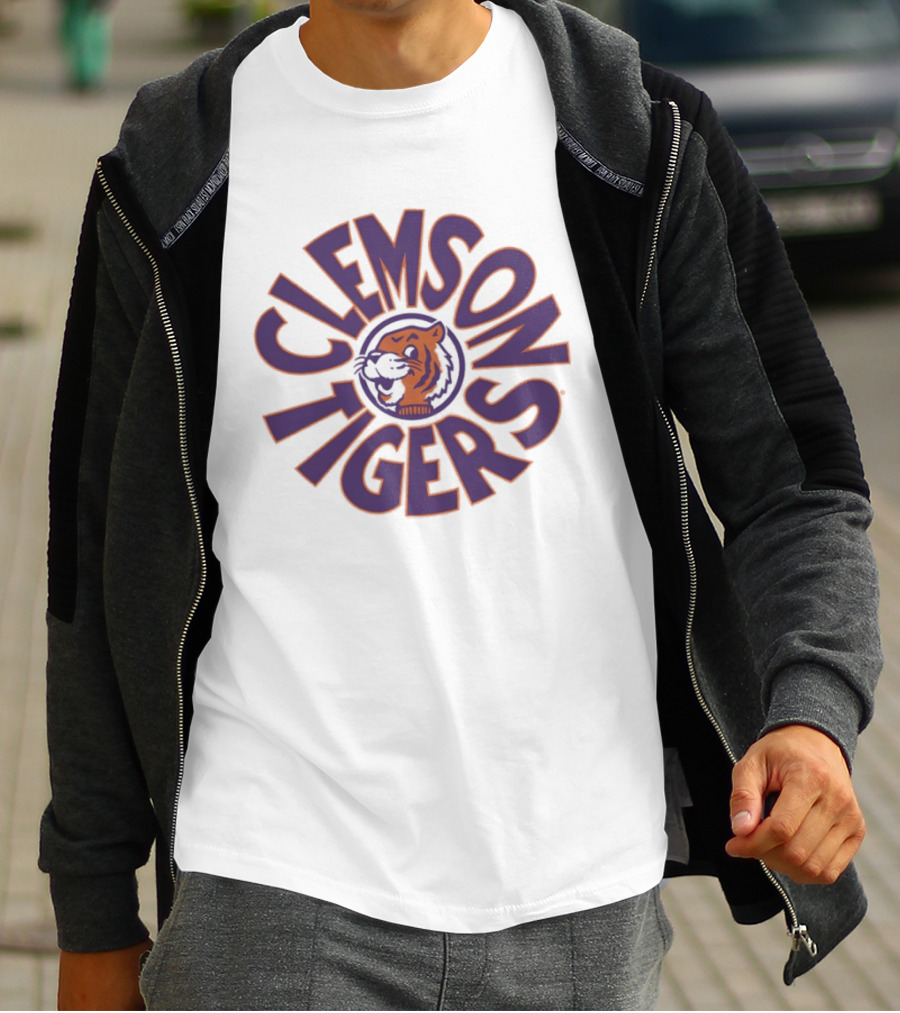 Clemson Tigers Retro Logo Circular T-Shirt