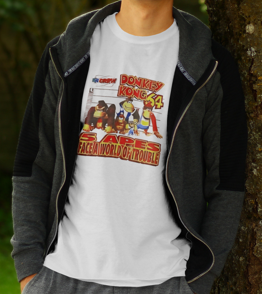 Donkey Kong 64 Five Apes Face A World Of Trouble T-Shirt