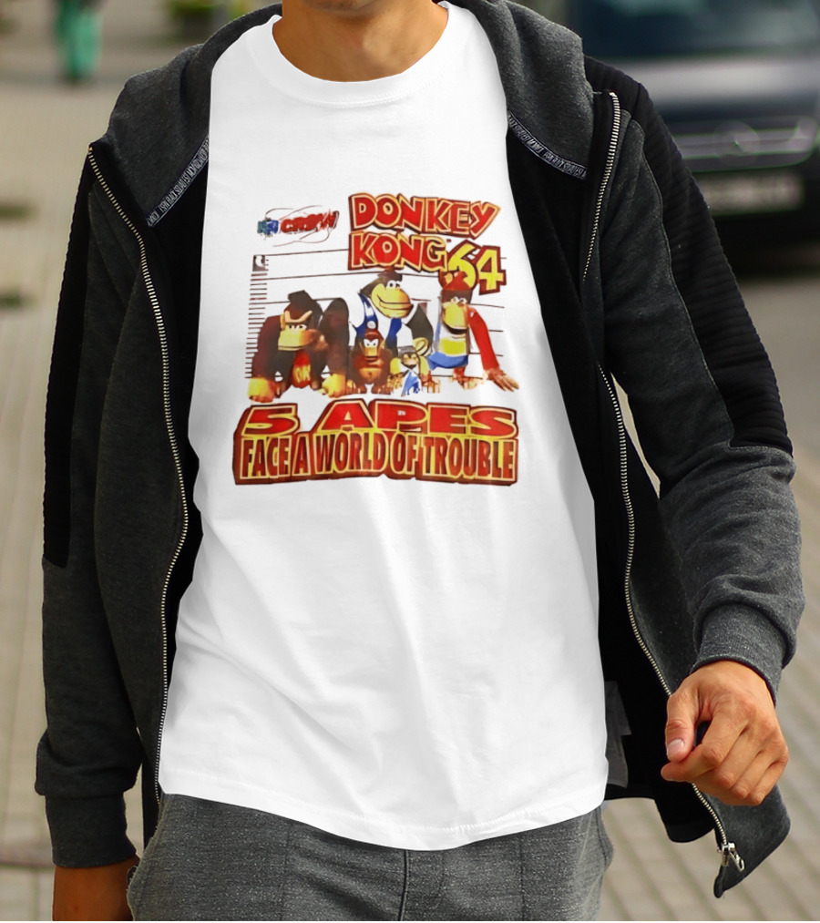 Donkey Kong 64 Five Apes Face A World Of Trouble T-Shirt