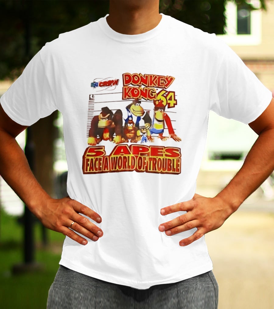 Donkey Kong 64 Five Apes Face A World Of Trouble T-Shirt