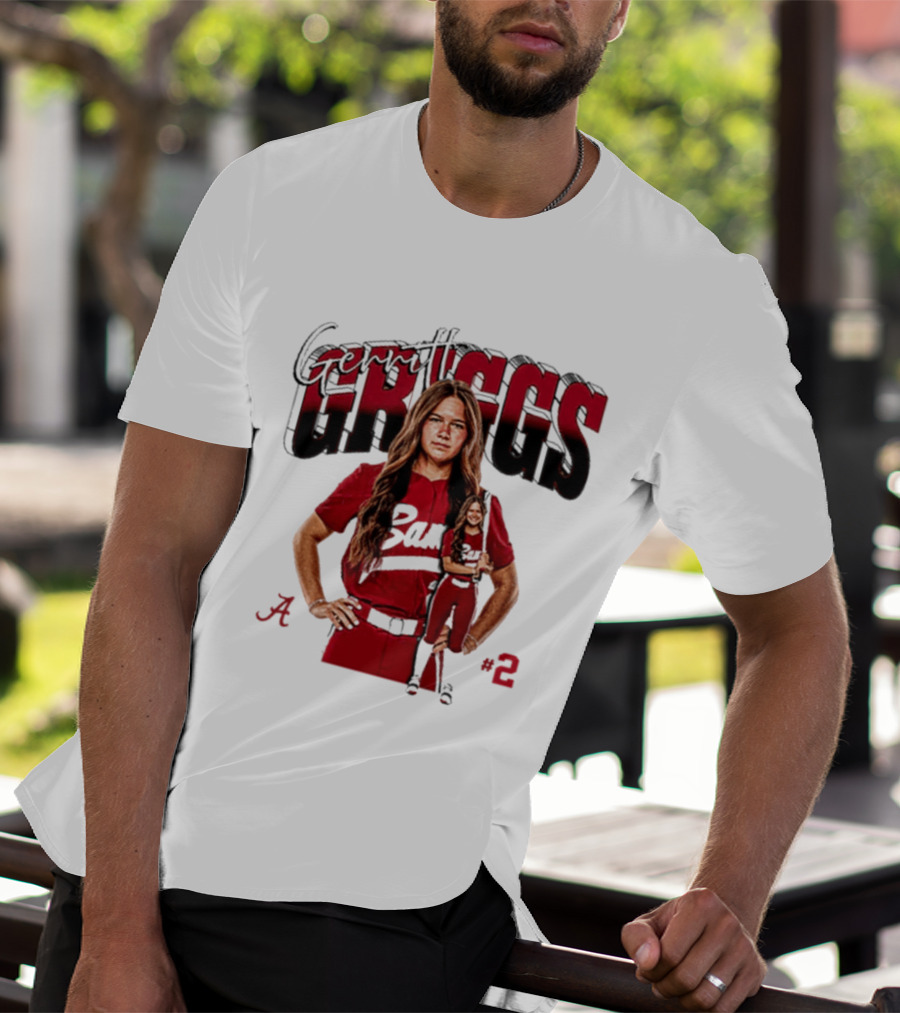 Gerritt Griggs Alabama Softball Player Red Uniform Number 2 T-Shirt