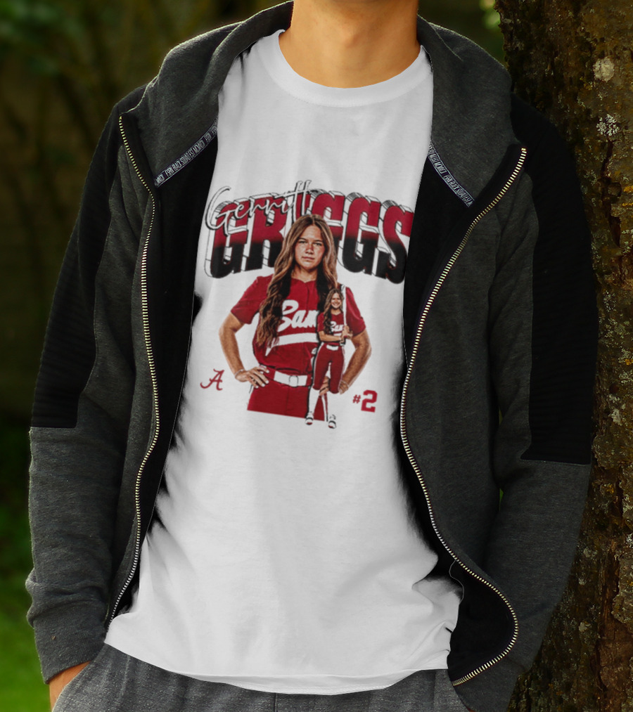 Gerritt Griggs Alabama Softball Player Red Uniform Number 2 T-Shirt