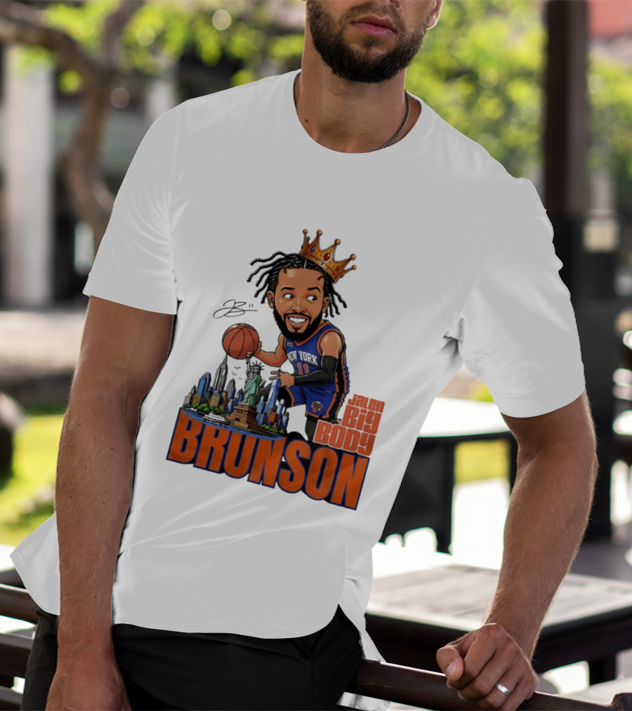 Jalen Brunson New York Knicks Big Body Crown Basketball Skyline Statue Of Liberty T-Shirt