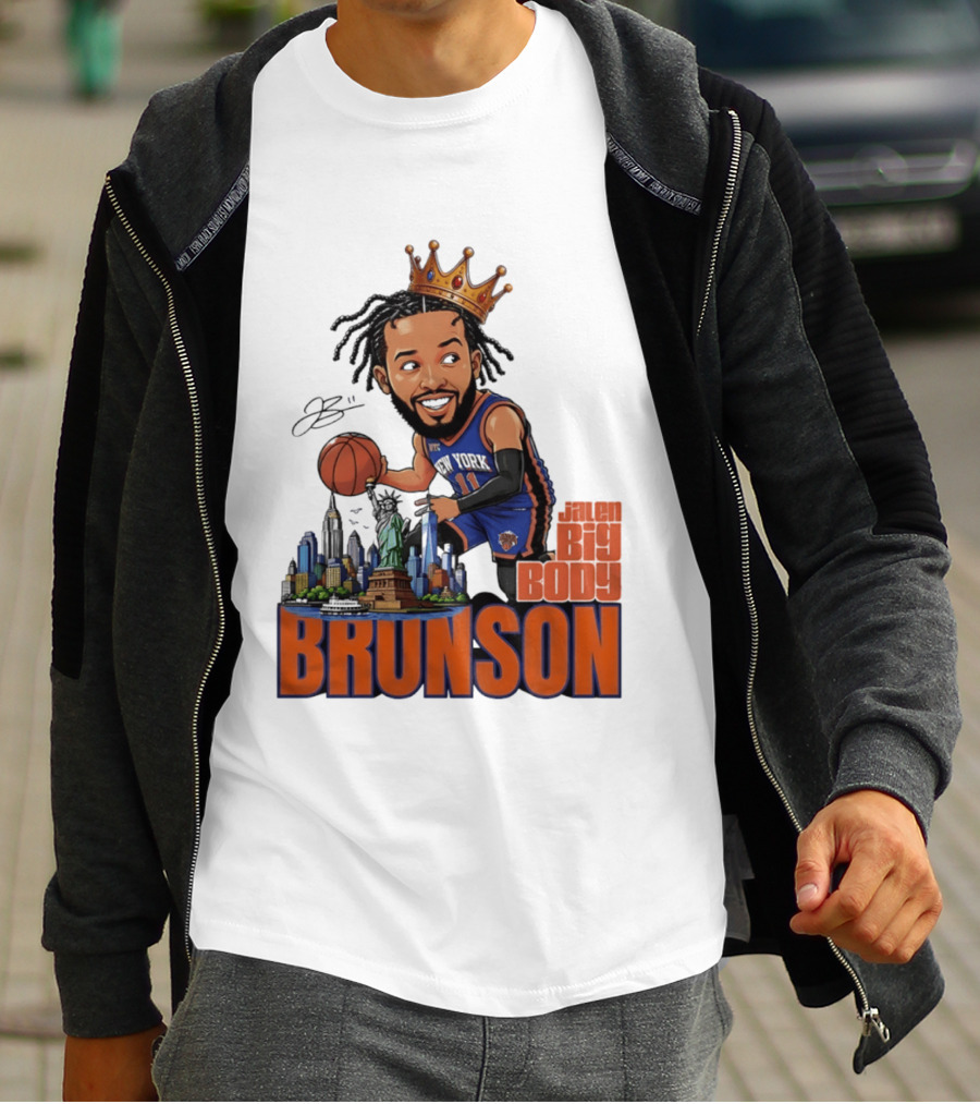 Jalen Brunson New York Knicks Big Body Crown Basketball Skyline Statue Of Liberty T-Shirt