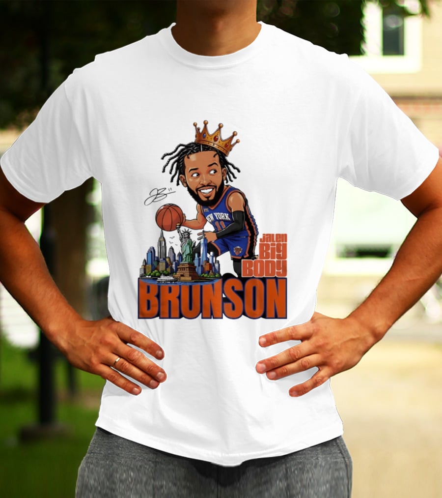 Jalen Brunson New York Knicks Big Body Crown Basketball Skyline Statue Of Liberty T-Shirt