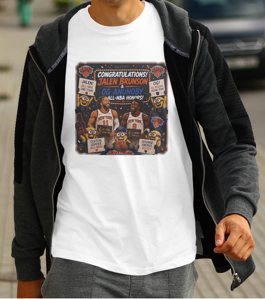 Congratulations Jalen Brunson OG Anunoby New York Knicks AllNBA Honors Second Team T-Shirt