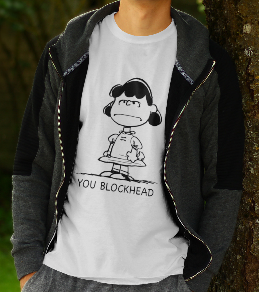 Lucy Peanuts You Blockhead Classic Comic T-Shirt