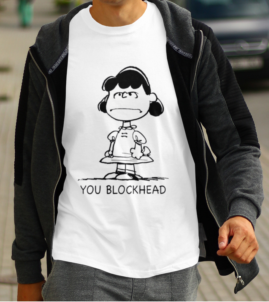 Lucy Peanuts You Blockhead Classic Comic T-Shirt