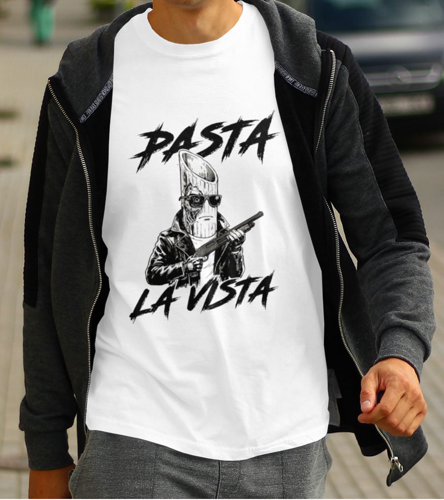 Pasta La Vista Funny Penne Terminator Pun T-Shirt