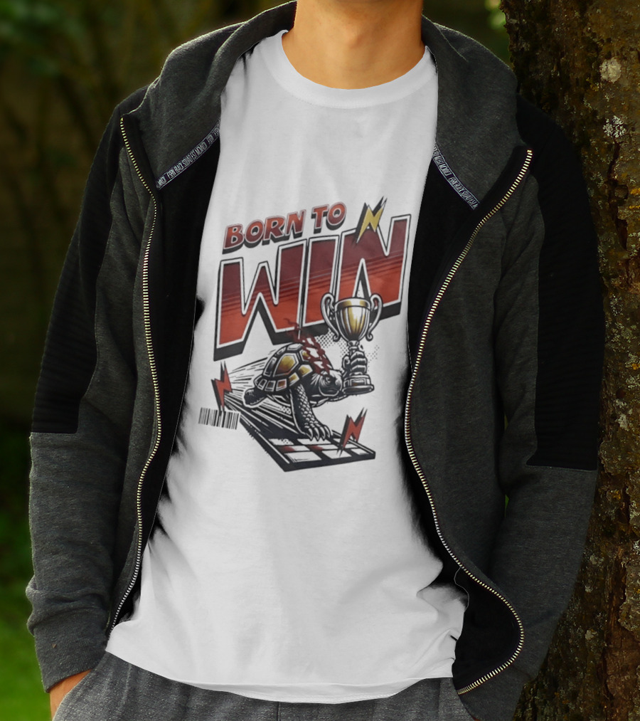 Born To Win Turtle With Trophy Racing T-Shirt