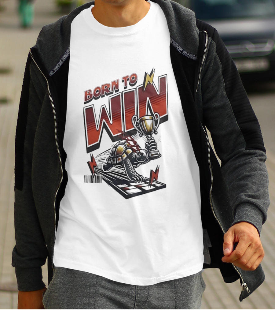 Born To Win Turtle With Trophy Racing T-Shirt