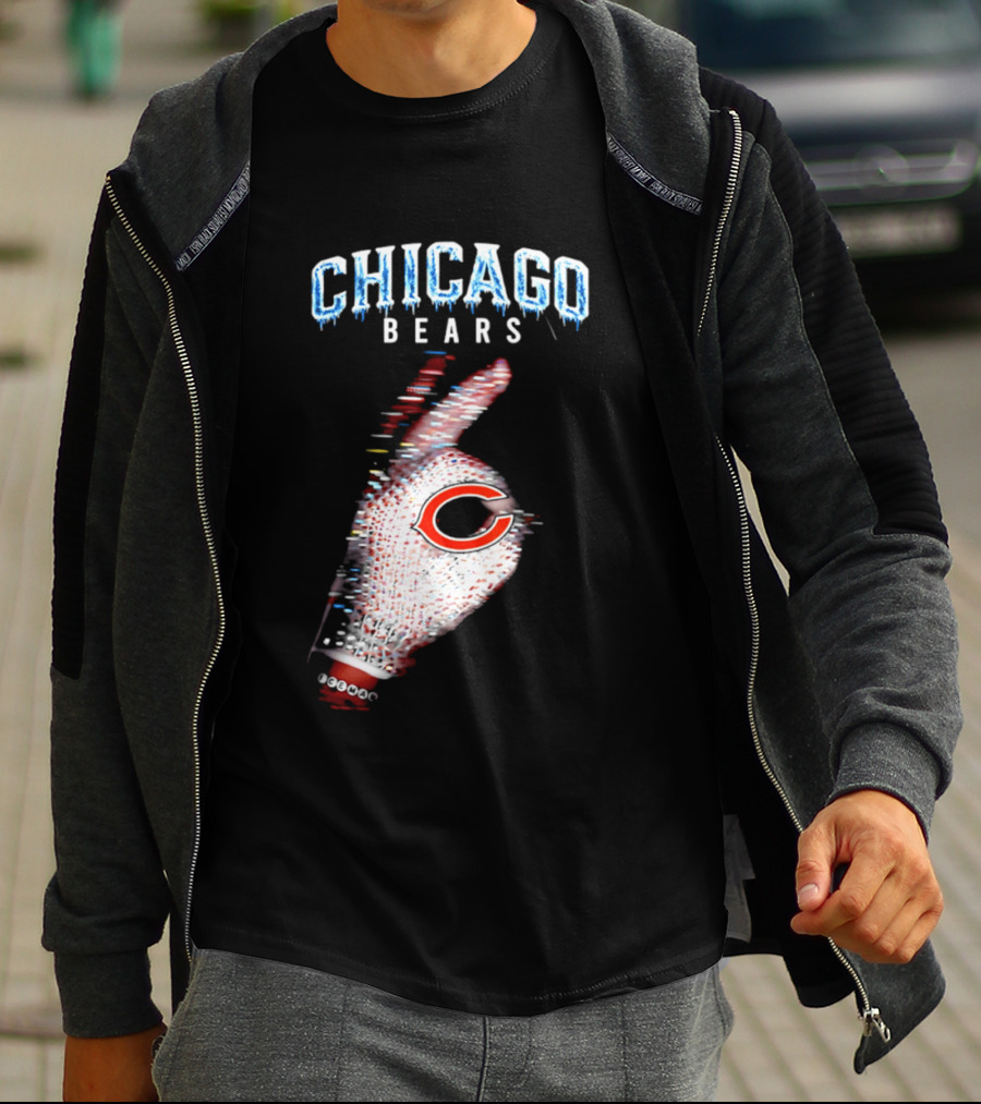 Chicago Bears Iceman 2026 Glitch Effect Football T-Shirt