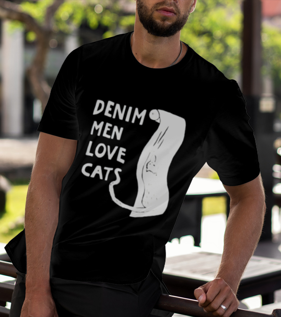 Denim Men Love Cats Fashion T-Shirt