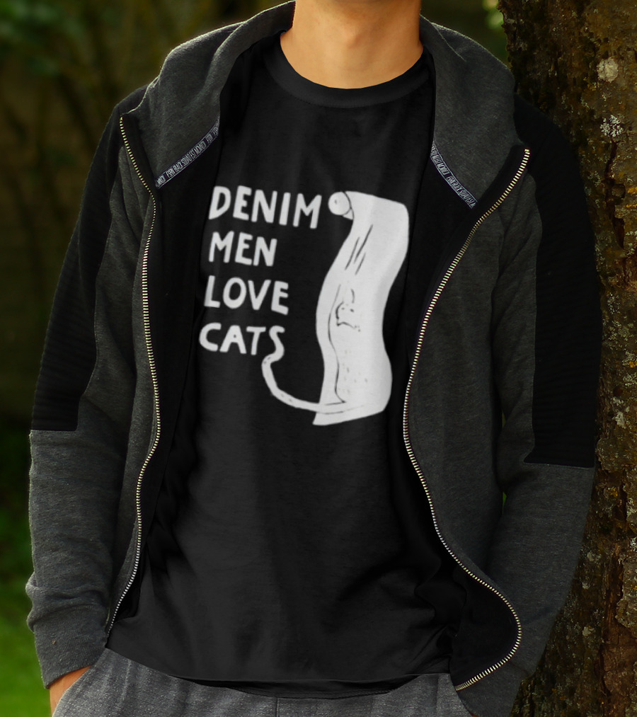 Denim Men Love Cats Fashion T-Shirt