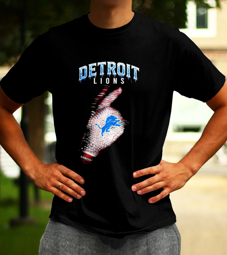Detroit Lions Iceman 2026 Football Glove Fan T-Shirt
