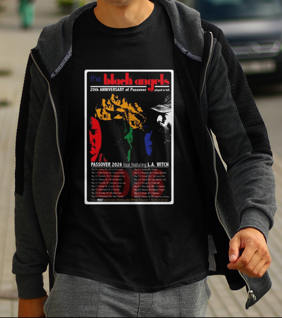 The Black Angels 20th Anniversary Passover 2026 Tour Featuring L.A. Witch T-Shirt