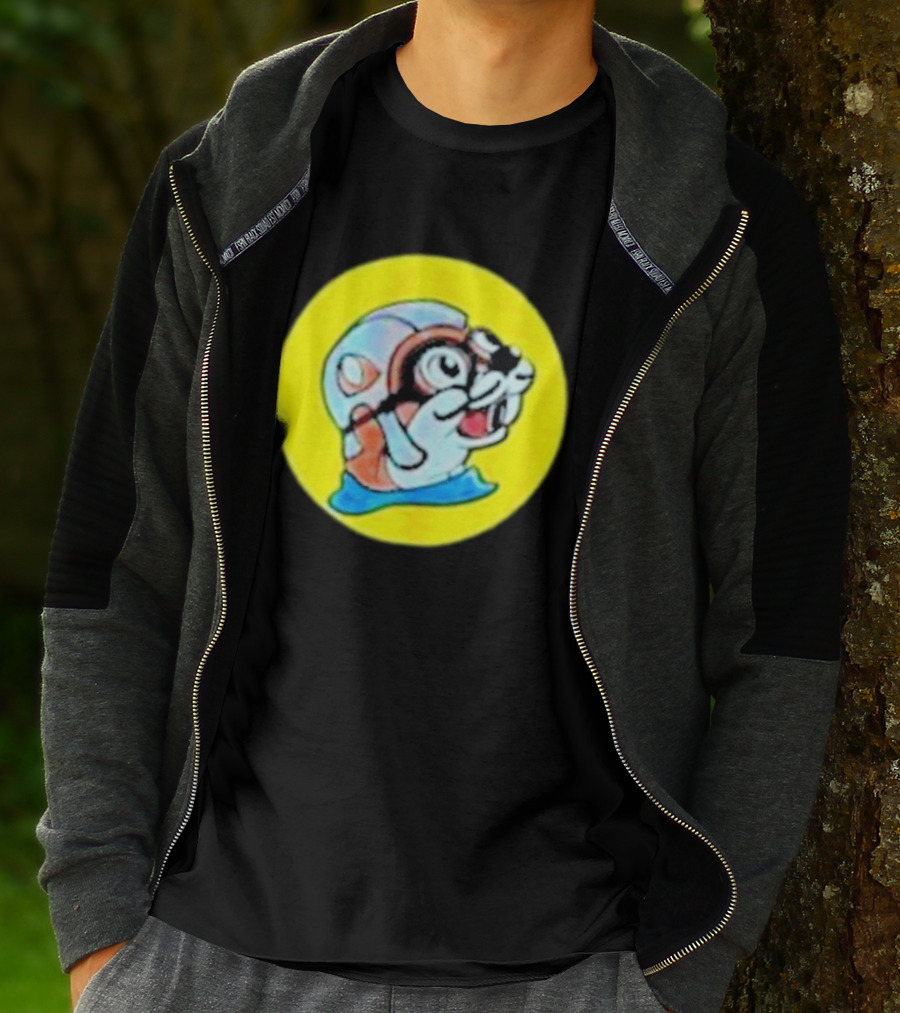 Gloopy Industries The Aquabeaver Cartoon Style Helmet And Water Circle T-Shirt