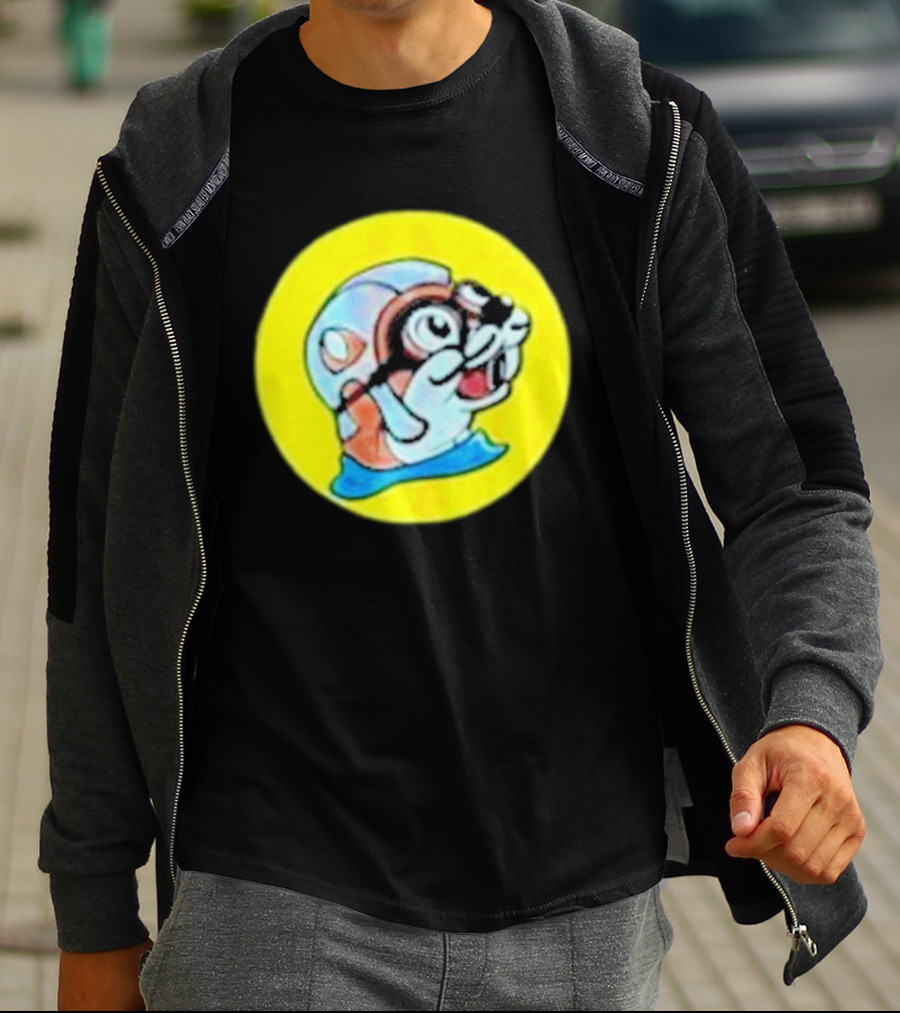 Gloopy Industries The Aquabeaver Cartoon Style Helmet And Water Circle T-Shirt