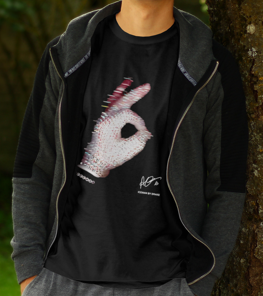 Iceman Hand Gesture By Drake Sign With Rhinestones T-Shirt