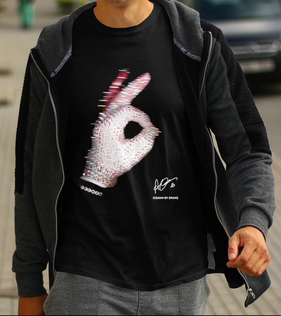 Iceman Hand Gesture By Drake Sign With Rhinestones T-Shirt