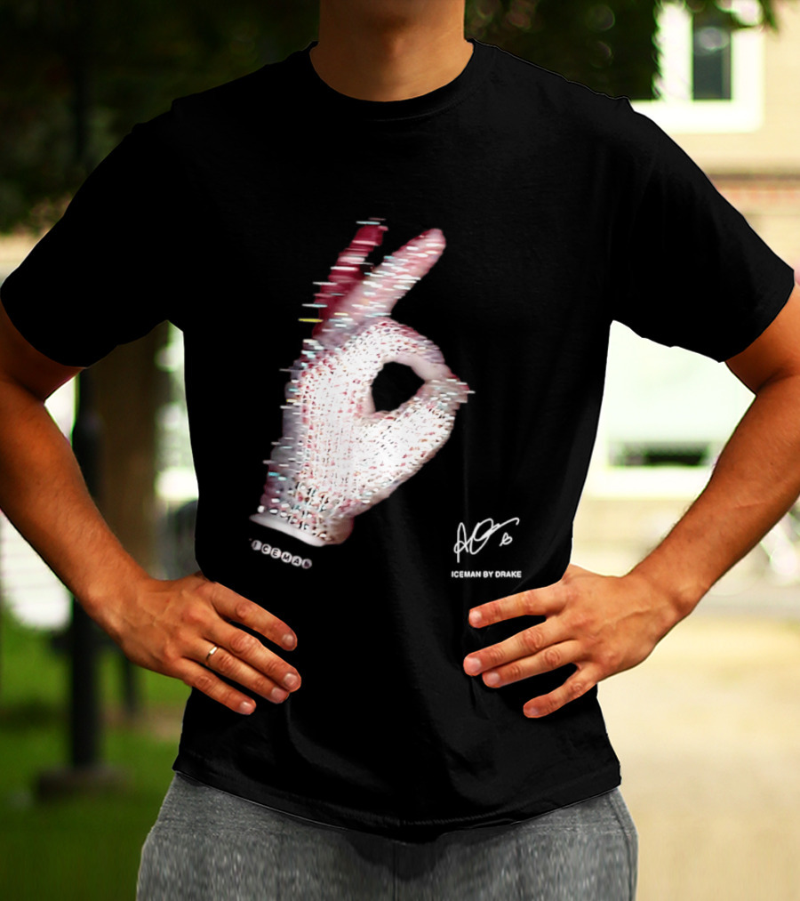 Iceman Hand Gesture By Drake Sign With Rhinestones T-Shirt