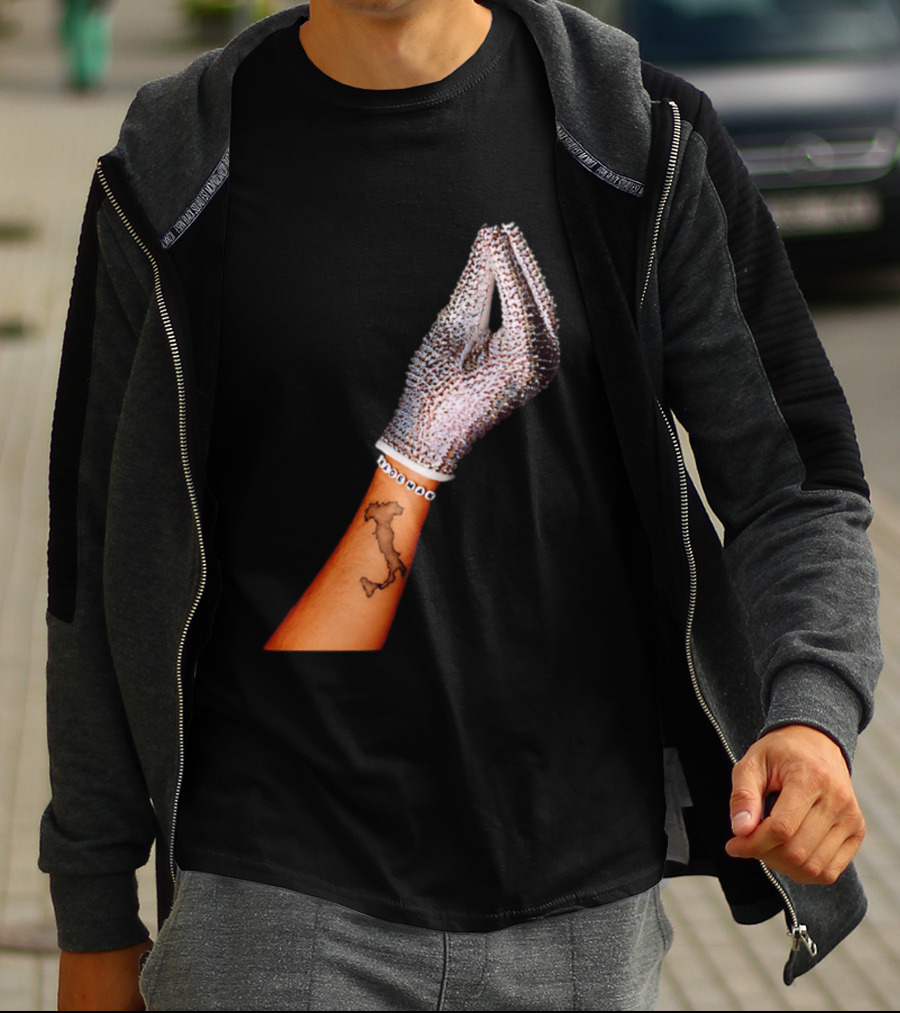Mademan Italia Drake IceMan Glitter Glove Tattoo T-Shirt