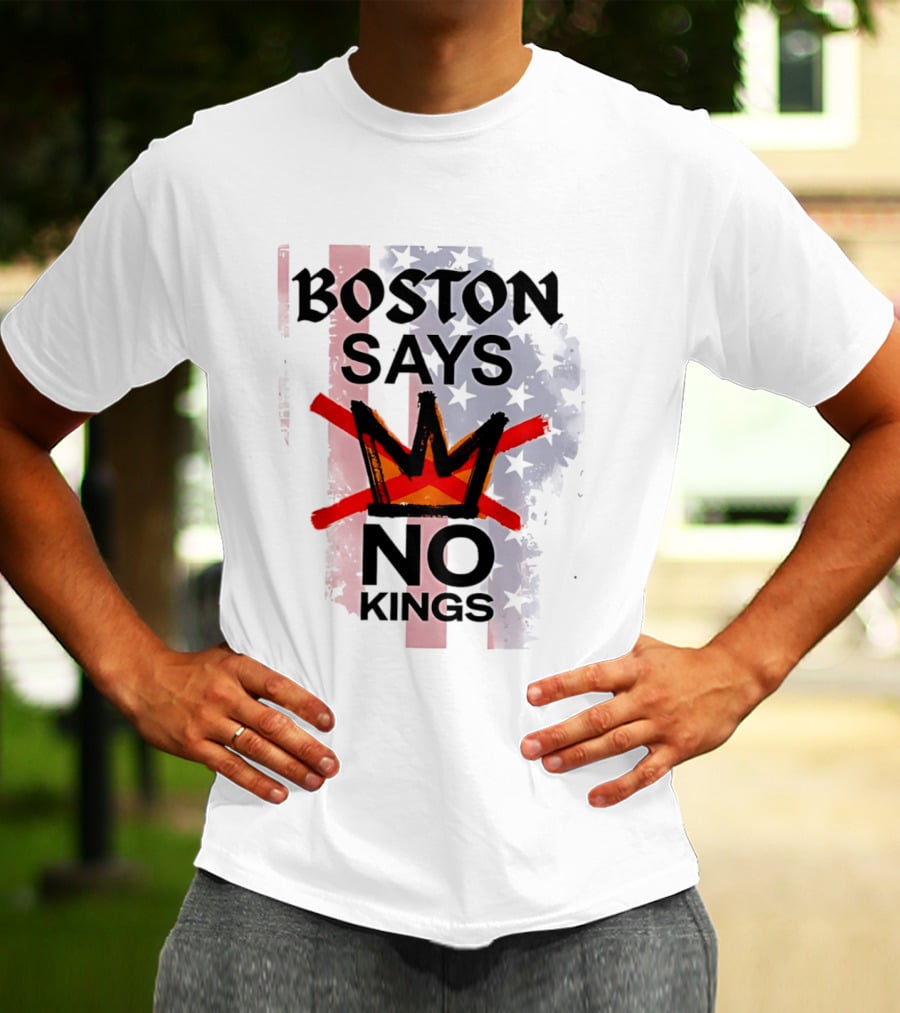 Boston Says No Kings Crown Symbol Stars T-Shirt