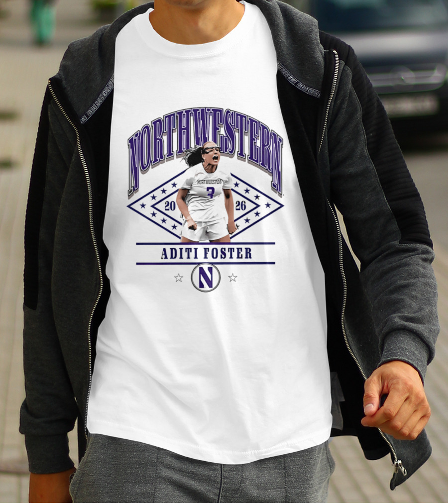 Northwestern 2026 Aditi Foster Women's Lacrosse T-Shirt