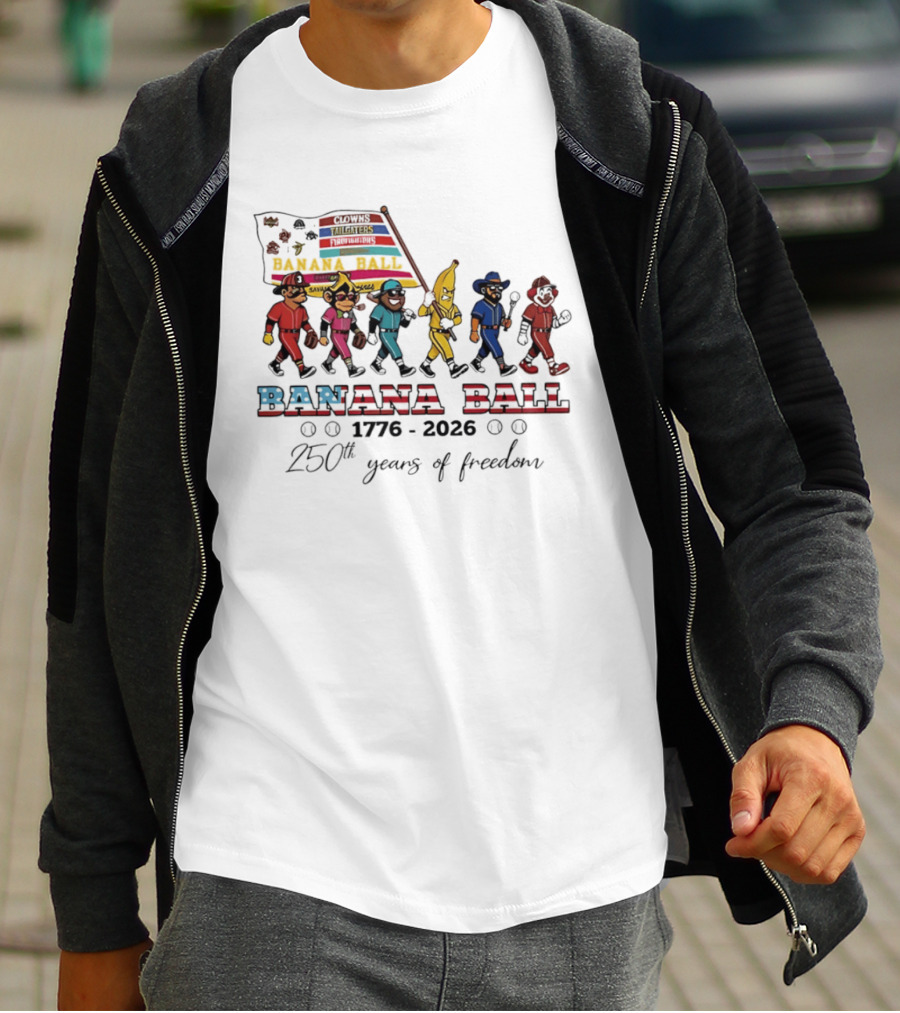 Savannah Bananas Baseball Banana Ball Parade 1776 2026 Celebrating 250th Years Of Freedom T-Shirt