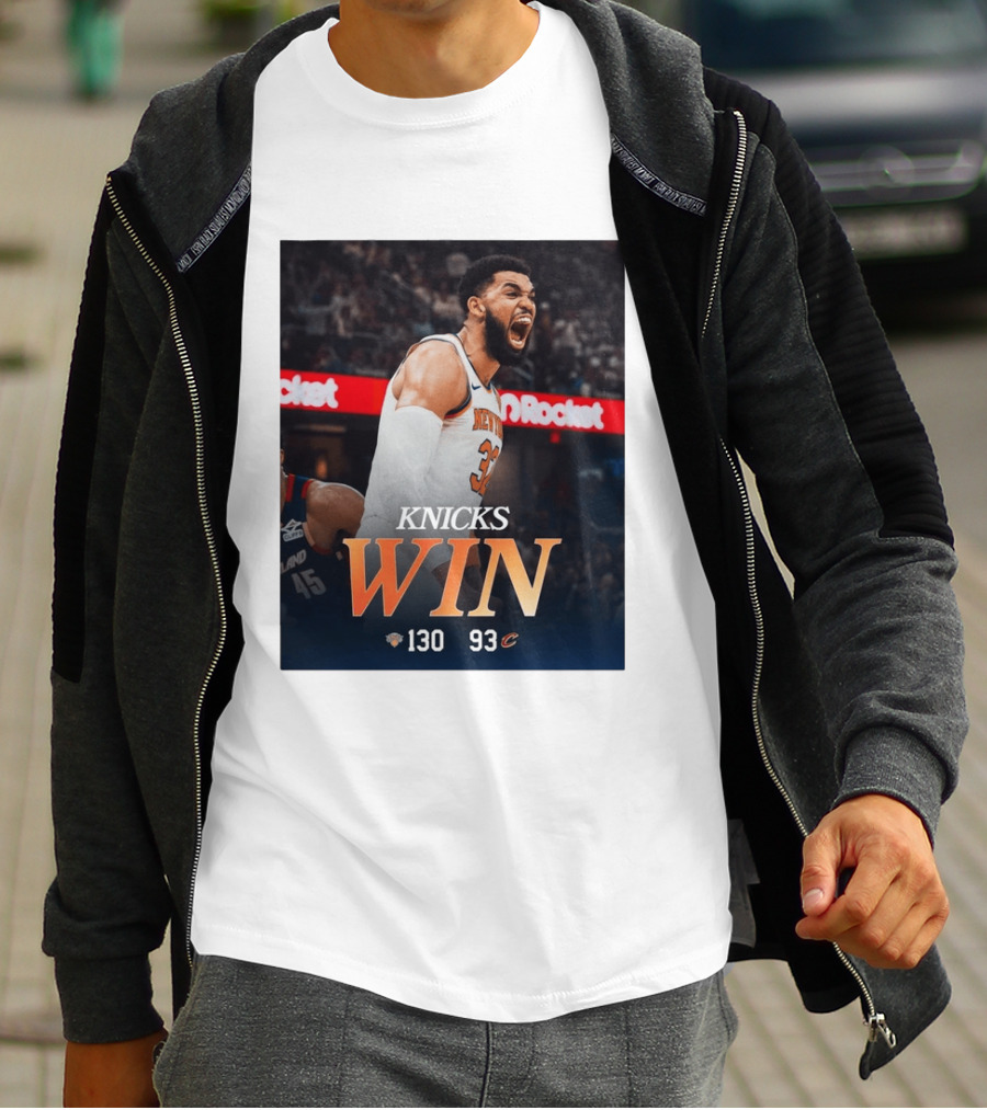 Knicks Win 130 93 Celebration Victory Over Cleveland Playoffs Sweep T-Shirt