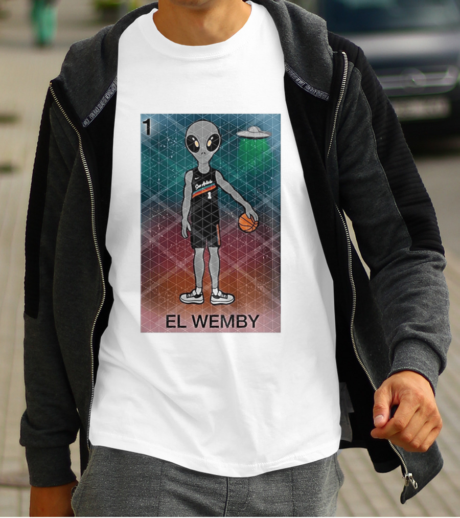 El Wemby San Antonio Spurs Alien UFO Basketball Victor Wembanyama 2026 T-Shirt