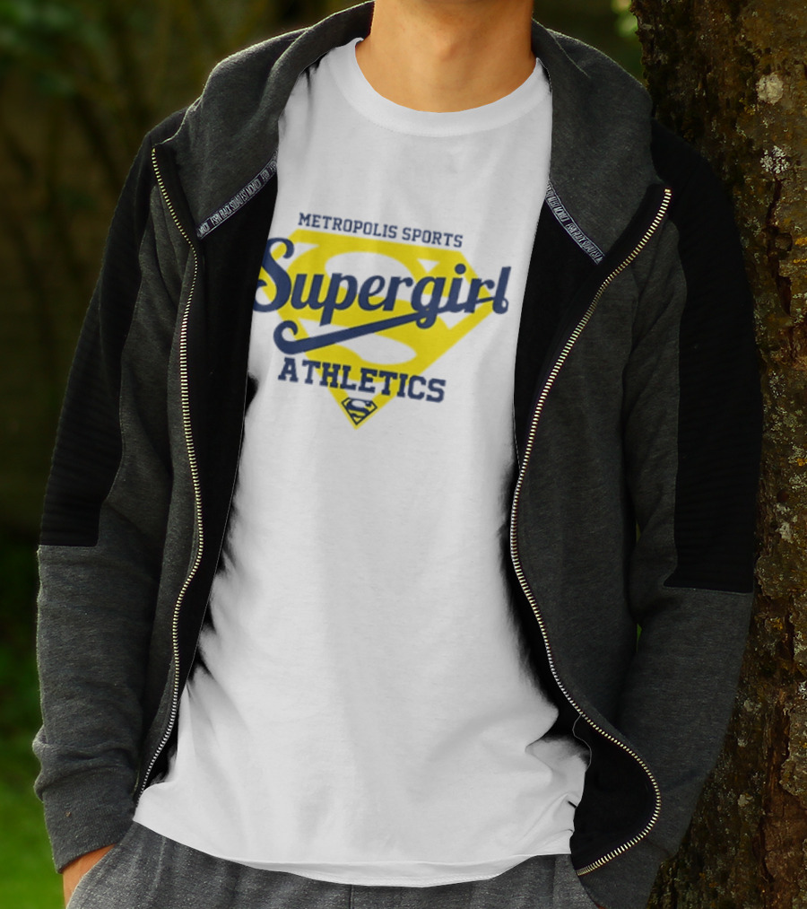 Supergirl Athletics Metropolis Sports Iconic Yellow Shield T-Shirt